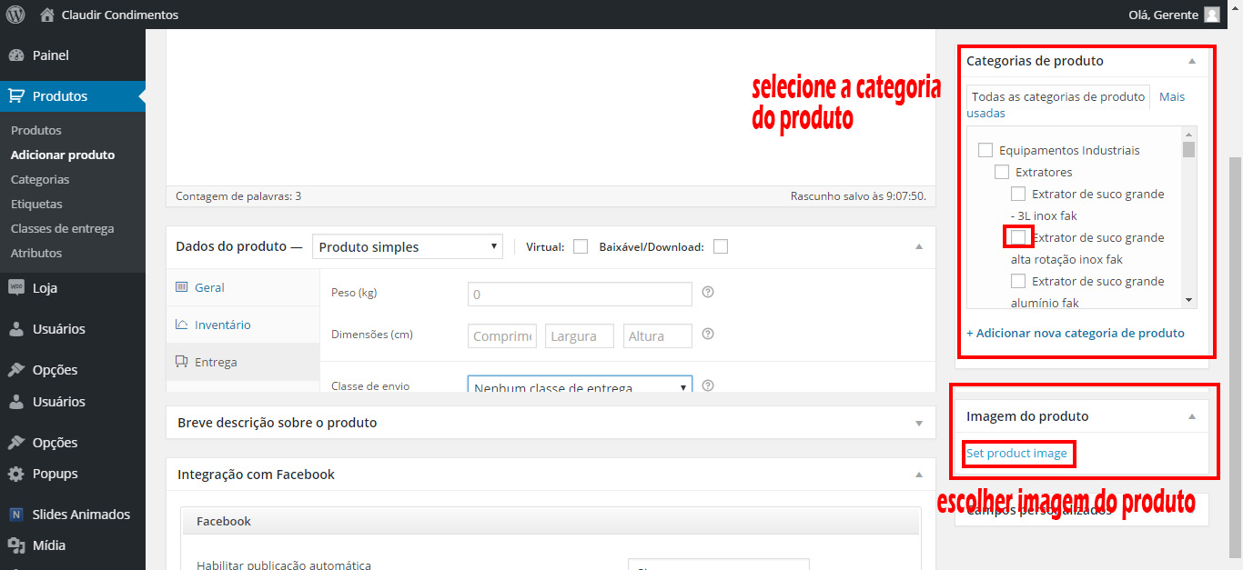 Categoria e imagem