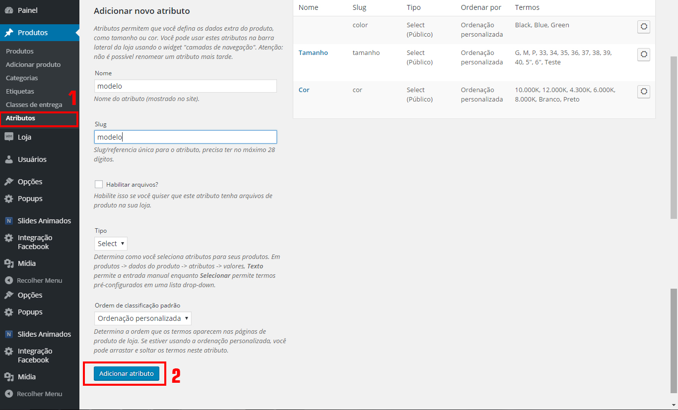 Adicionar atributo